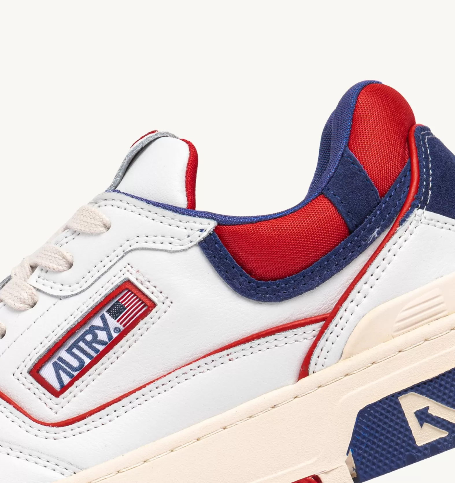 Clc^AUTRY Clc Sneakers In Leather Color White Red And Blue