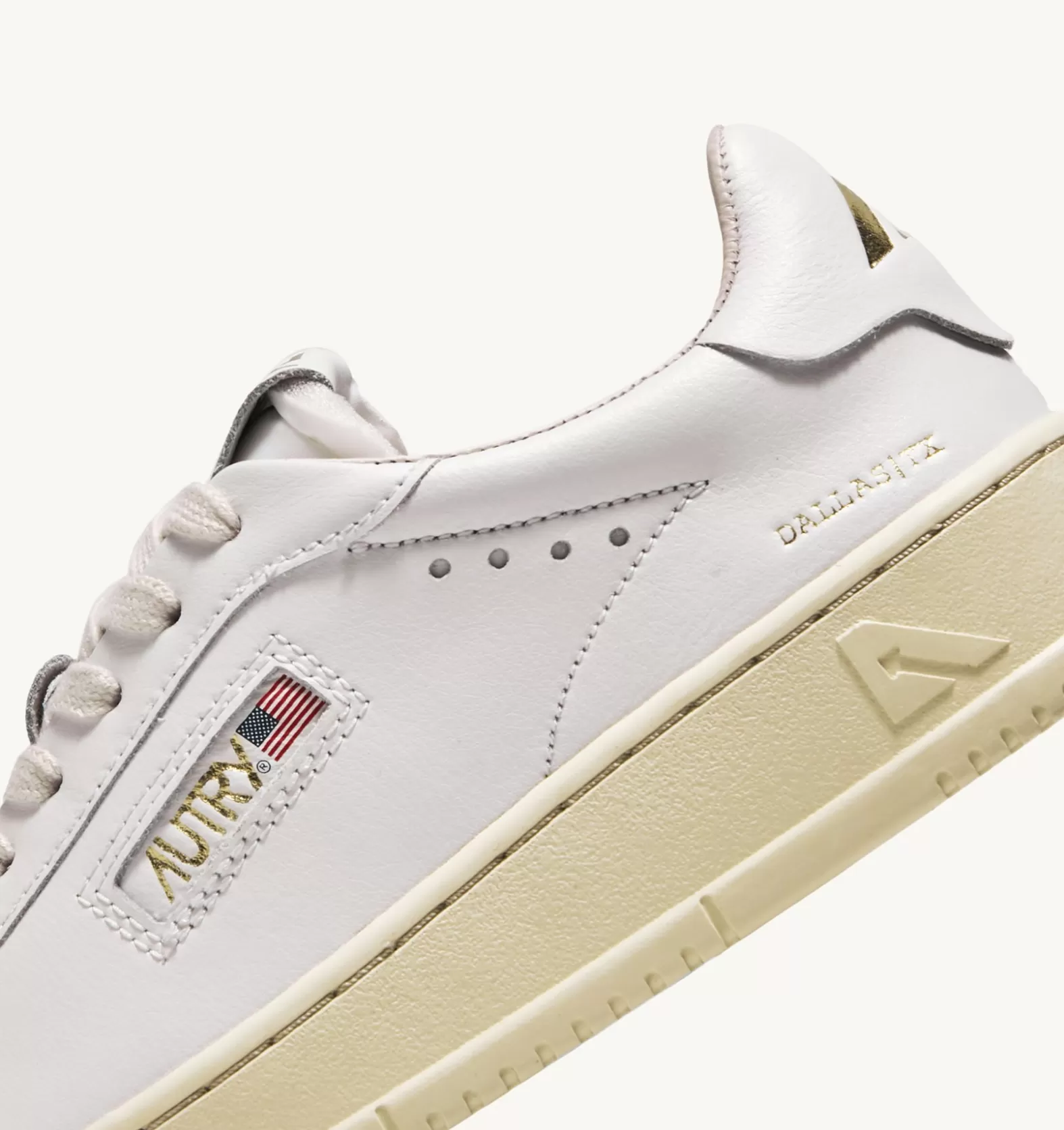 Dallas^AUTRY Dallas Low Sneakers In Leather And Foil Print Color White And Platinum