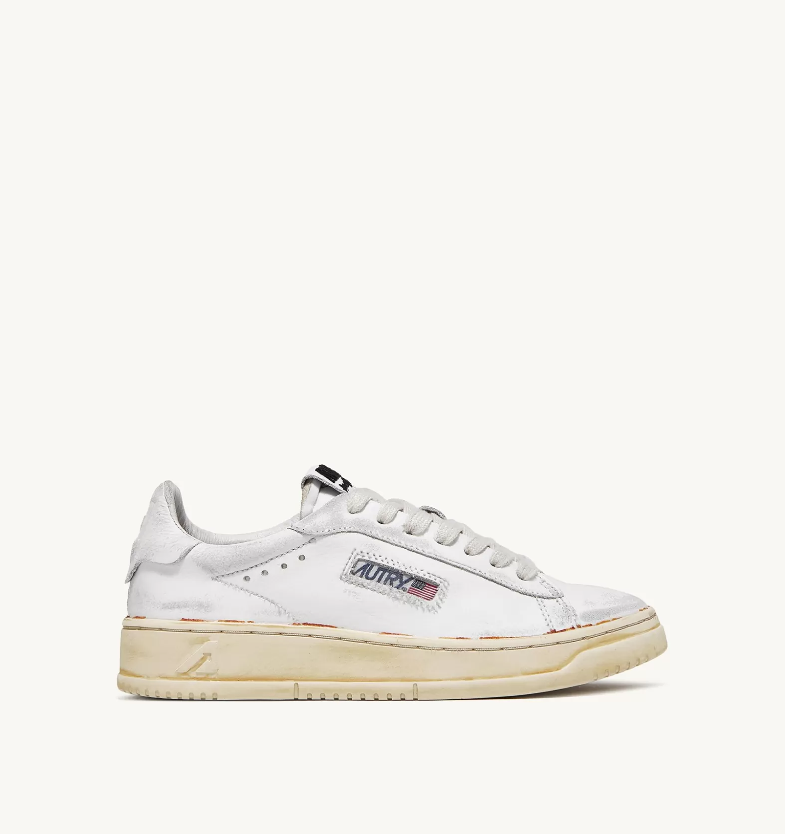 Super Vintage^AUTRY Glue-Finish Dallas Low Vintage Sneakers In Leather Color White