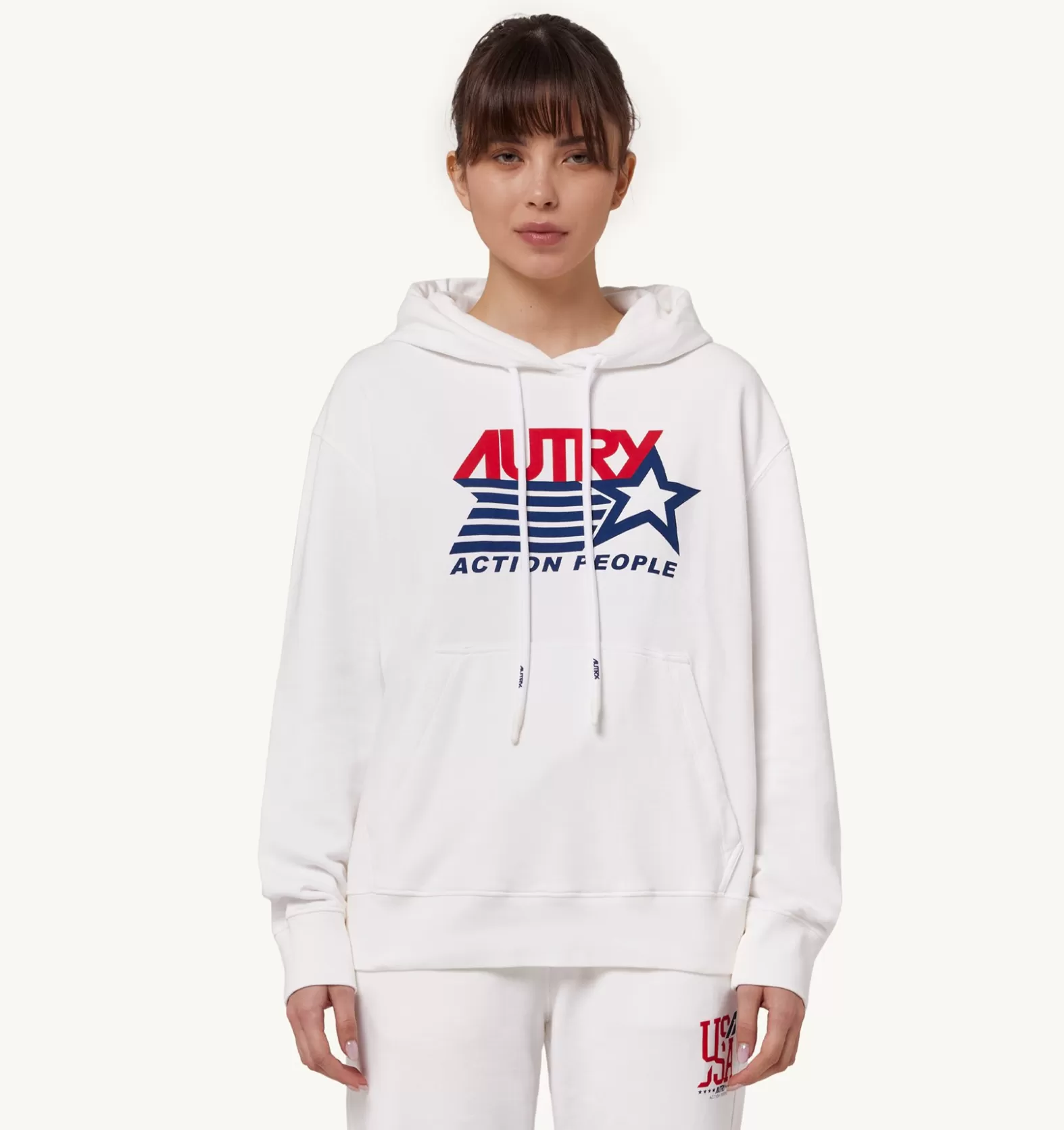 Top^AUTRY Iconic Logo Hooded Sweatshirt Color White