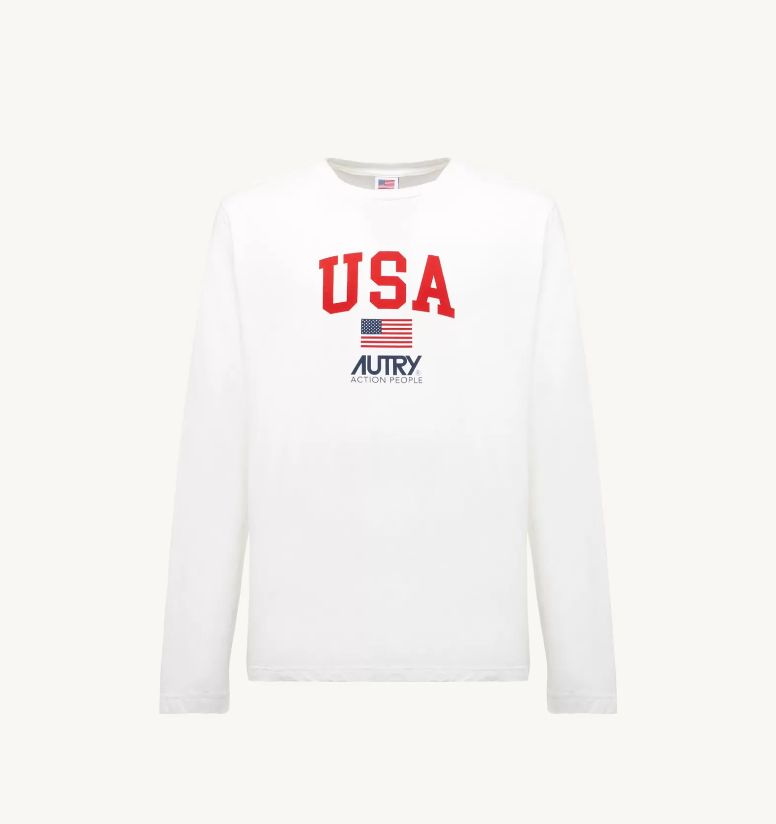 Top^AUTRY Iconic Logo Long Sleeve Crew Neck T-Shirt Color White