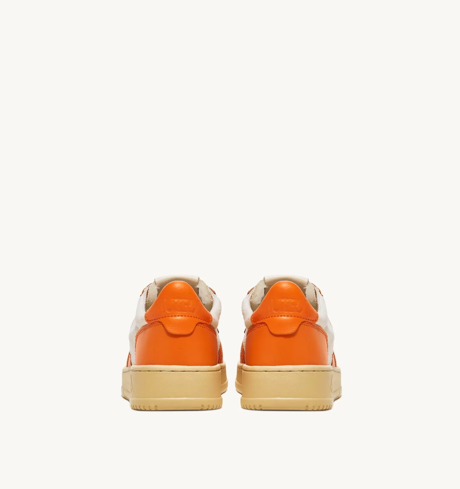 Medalist^AUTRY Medalist Low Sneakers In Leather And Canvas Color White And Orange