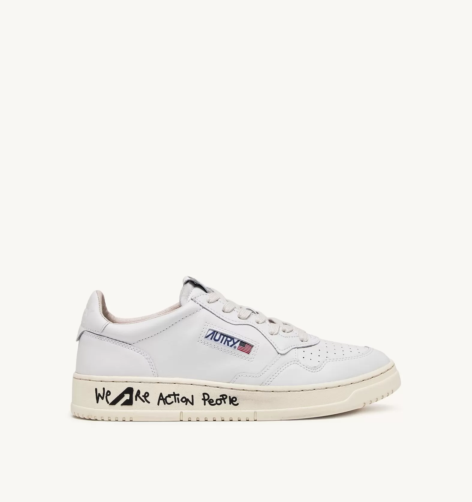 Medalist^AUTRY Medalist Low Sneakers In Leather White And Draw Action Print
