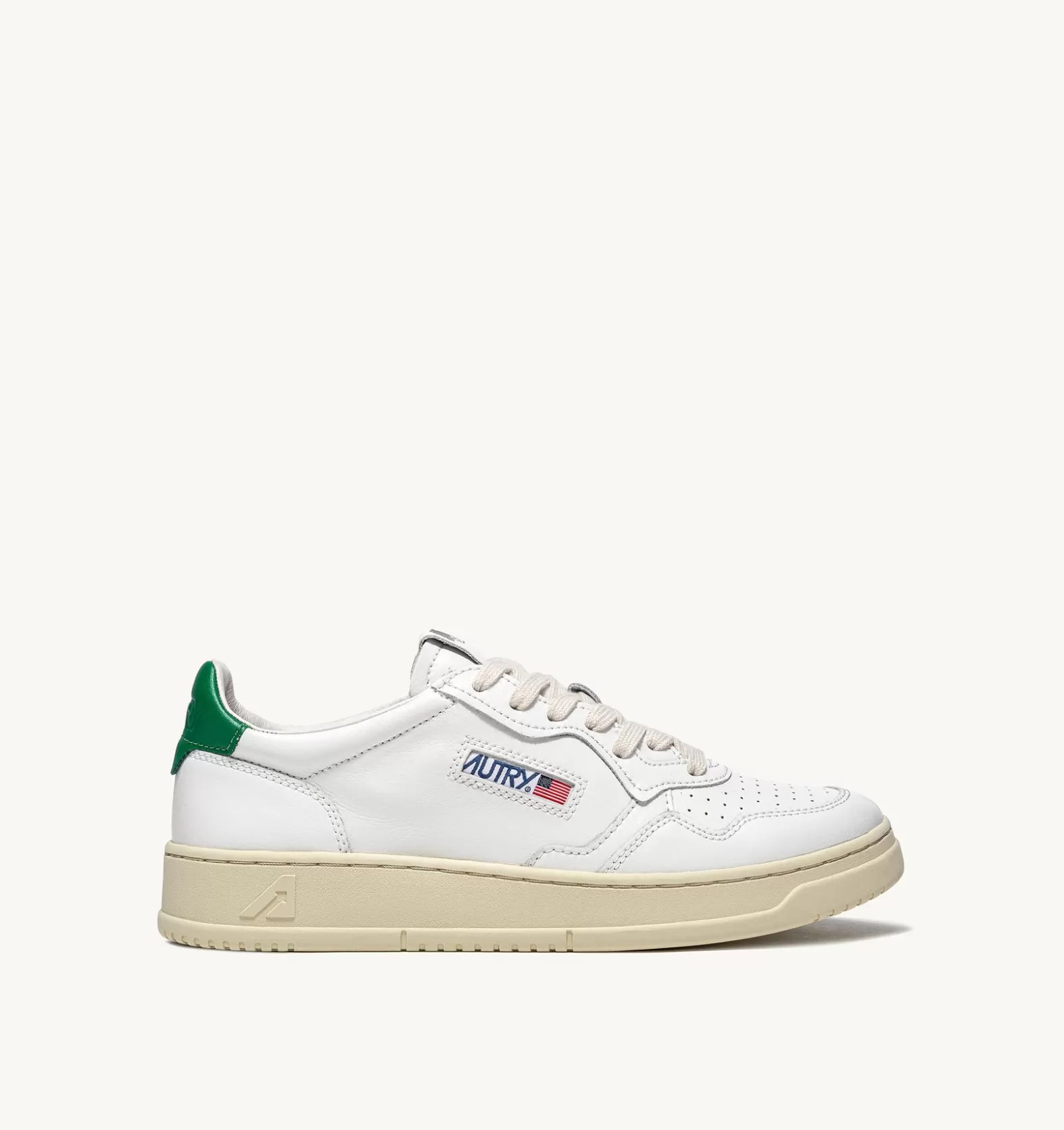 Medalist^AUTRY Medalist Low Sneakers In Leather White And Green