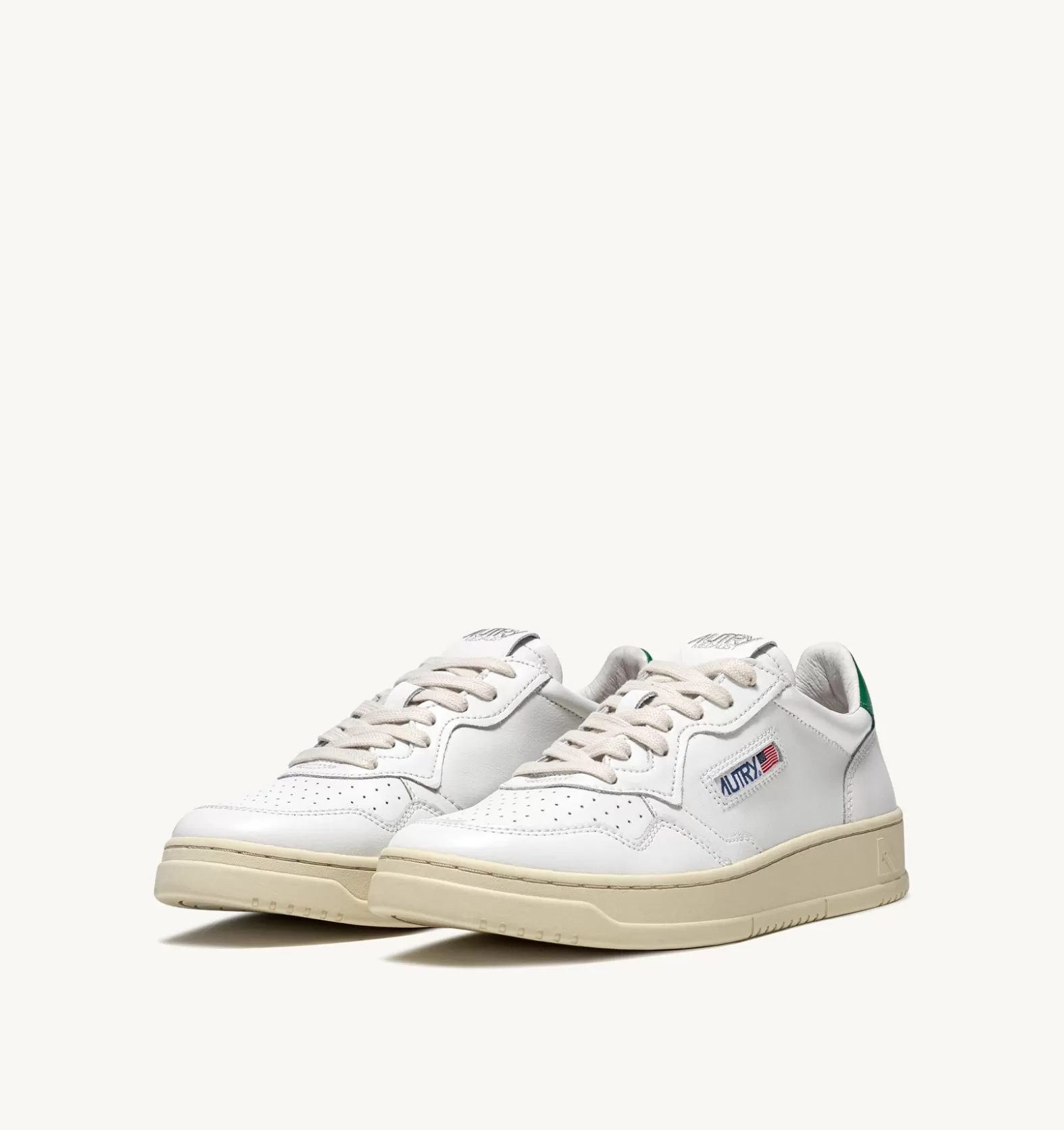 Medalist^AUTRY Medalist Low Sneakers In Leather White And Green