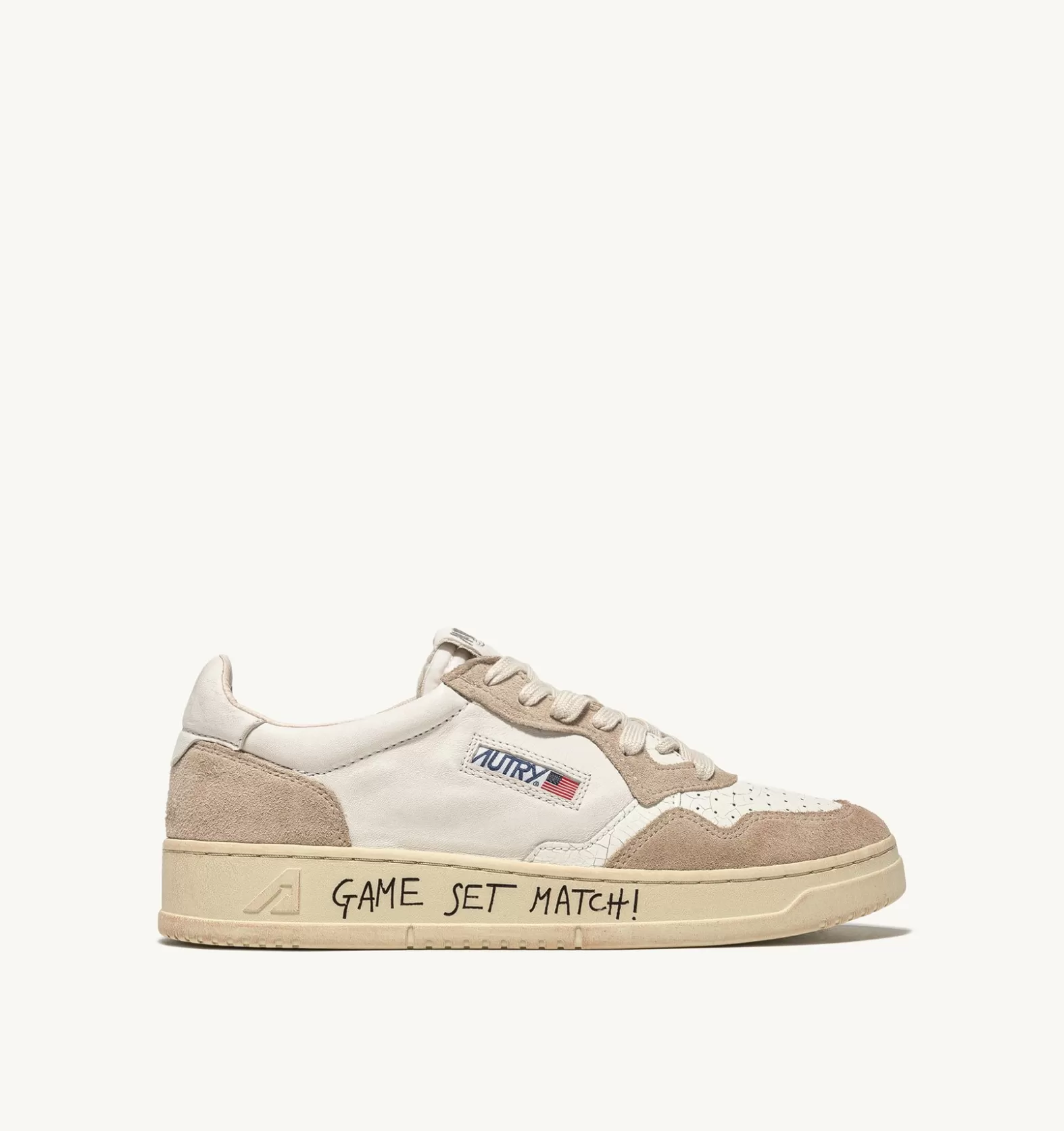 Medalist^AUTRY Medalist Low Sneakers In Leather White And Suede Beige