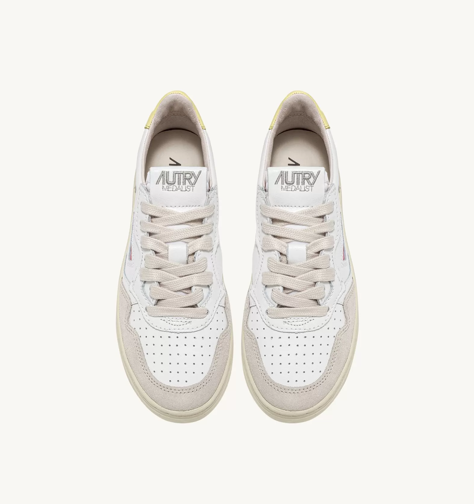 Medalist^AUTRY Medalist Low Sneakers In Suede And Leather Color White And Yellow