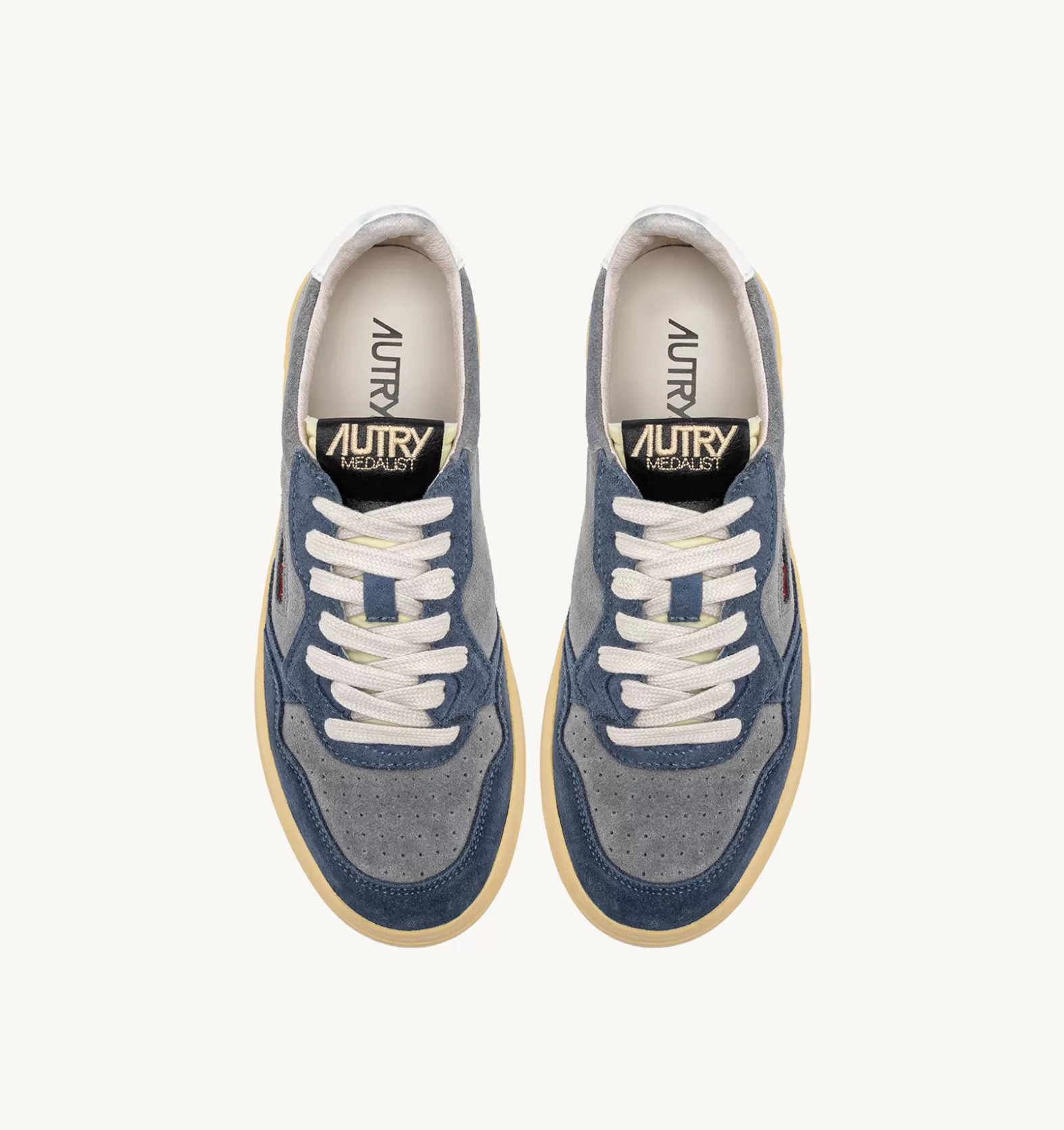 Medalist^AUTRY Medalist Low Sneakers In Suede Gray And Azure