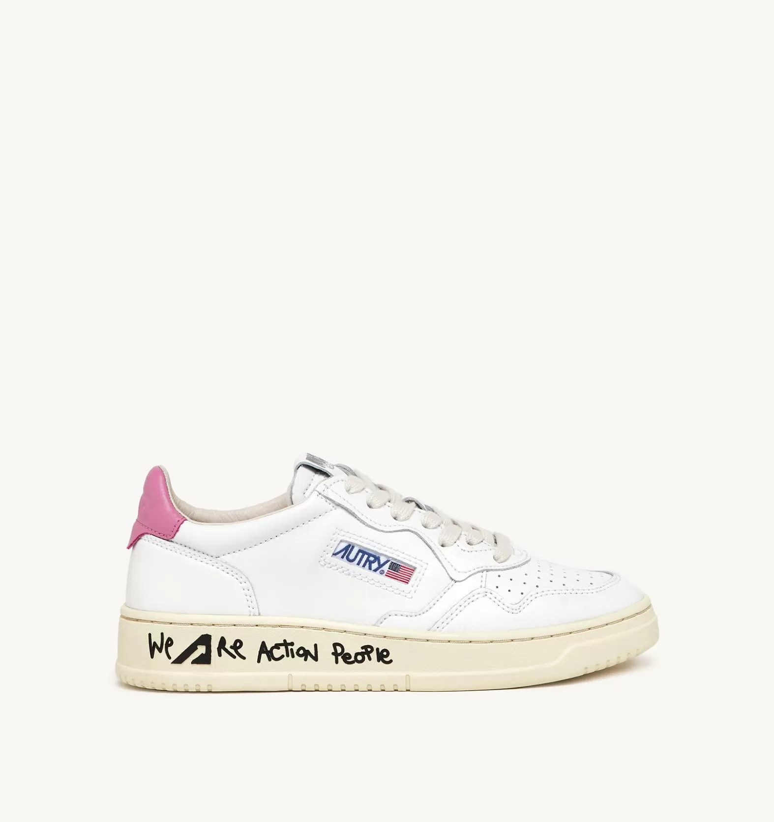 Medalist^AUTRY Medalist Low Sneakers In White And Pink Leather