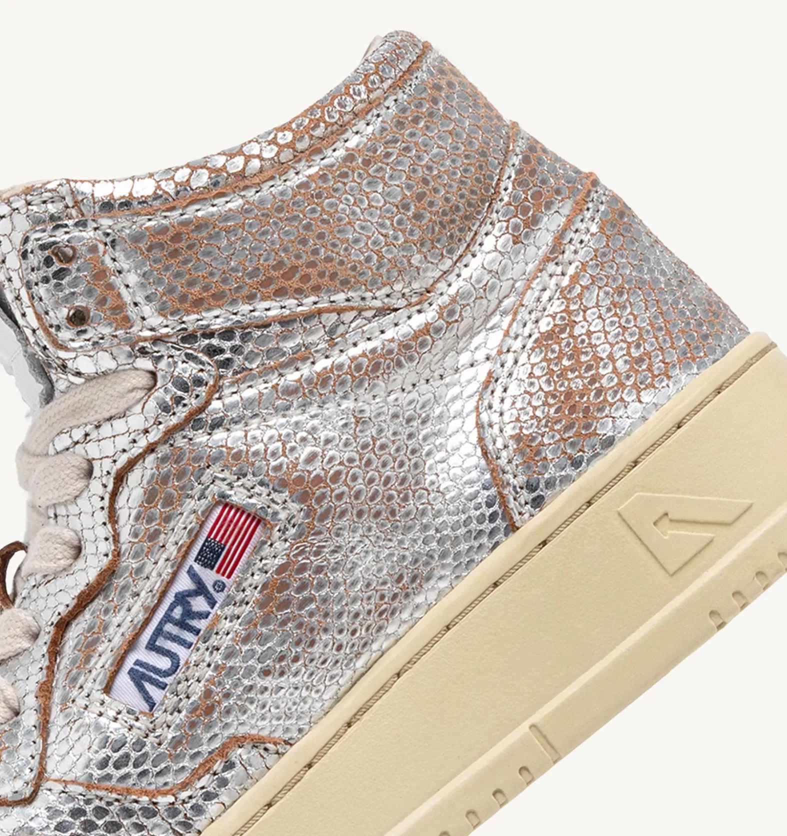 Medalist^AUTRY Medalist Mid Sneakers In Snake-Effect Leather Color Silver