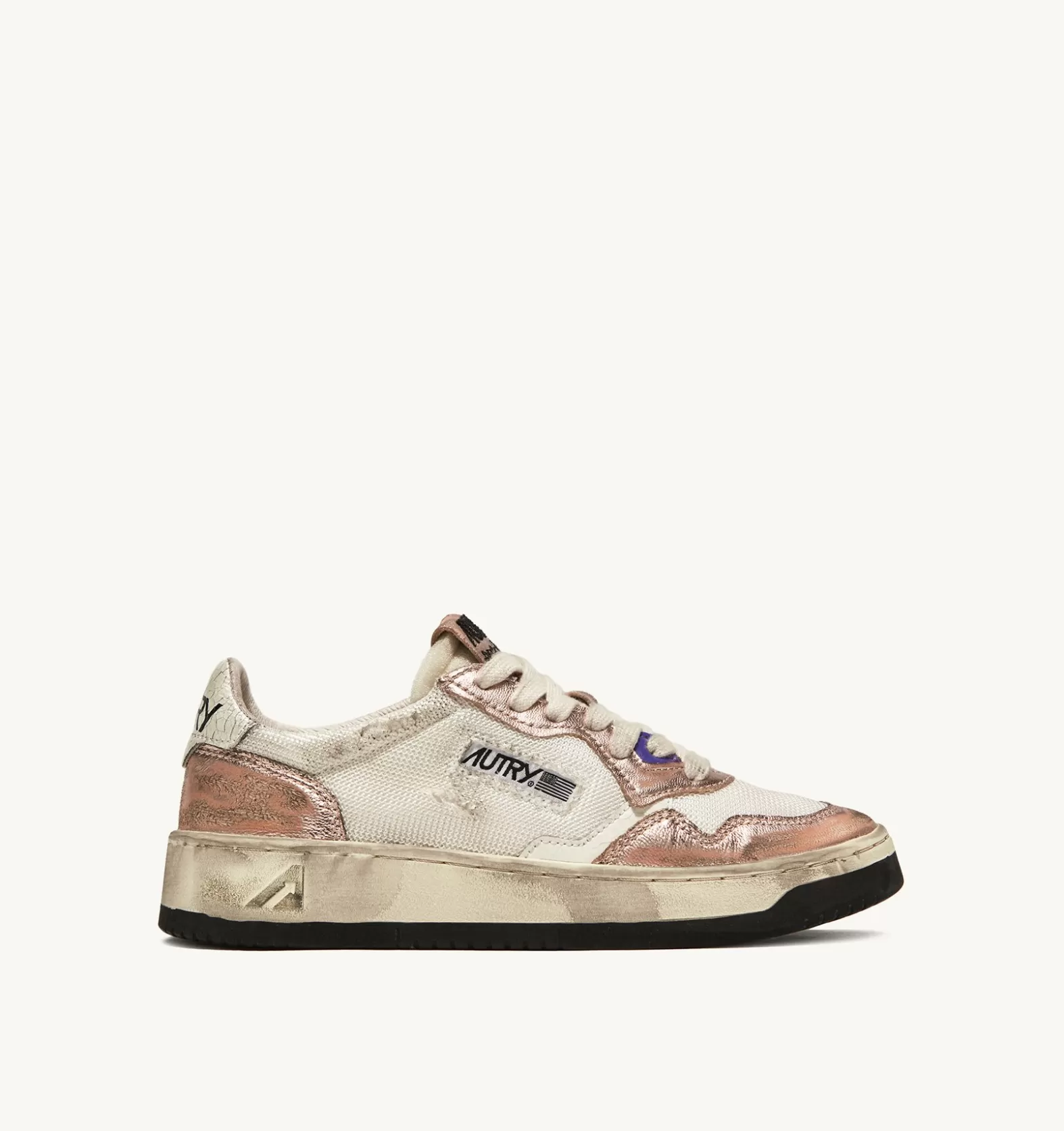Super Vintage^AUTRY Medalist Super Vintage Low Sneakers In Mesh And Suede Color White And Pink