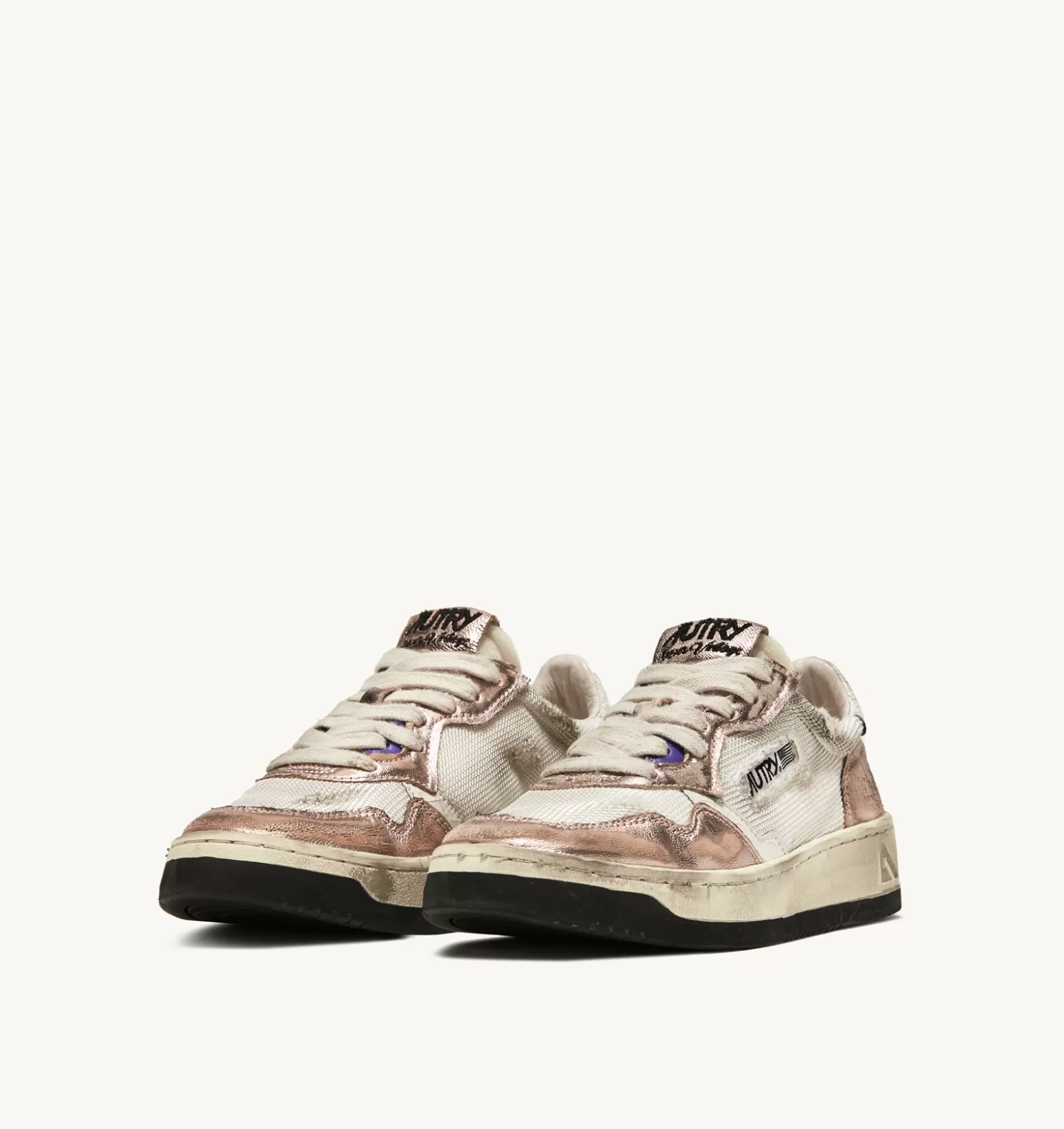 Super Vintage^AUTRY Medalist Super Vintage Low Sneakers In Mesh And Suede Color White And Pink