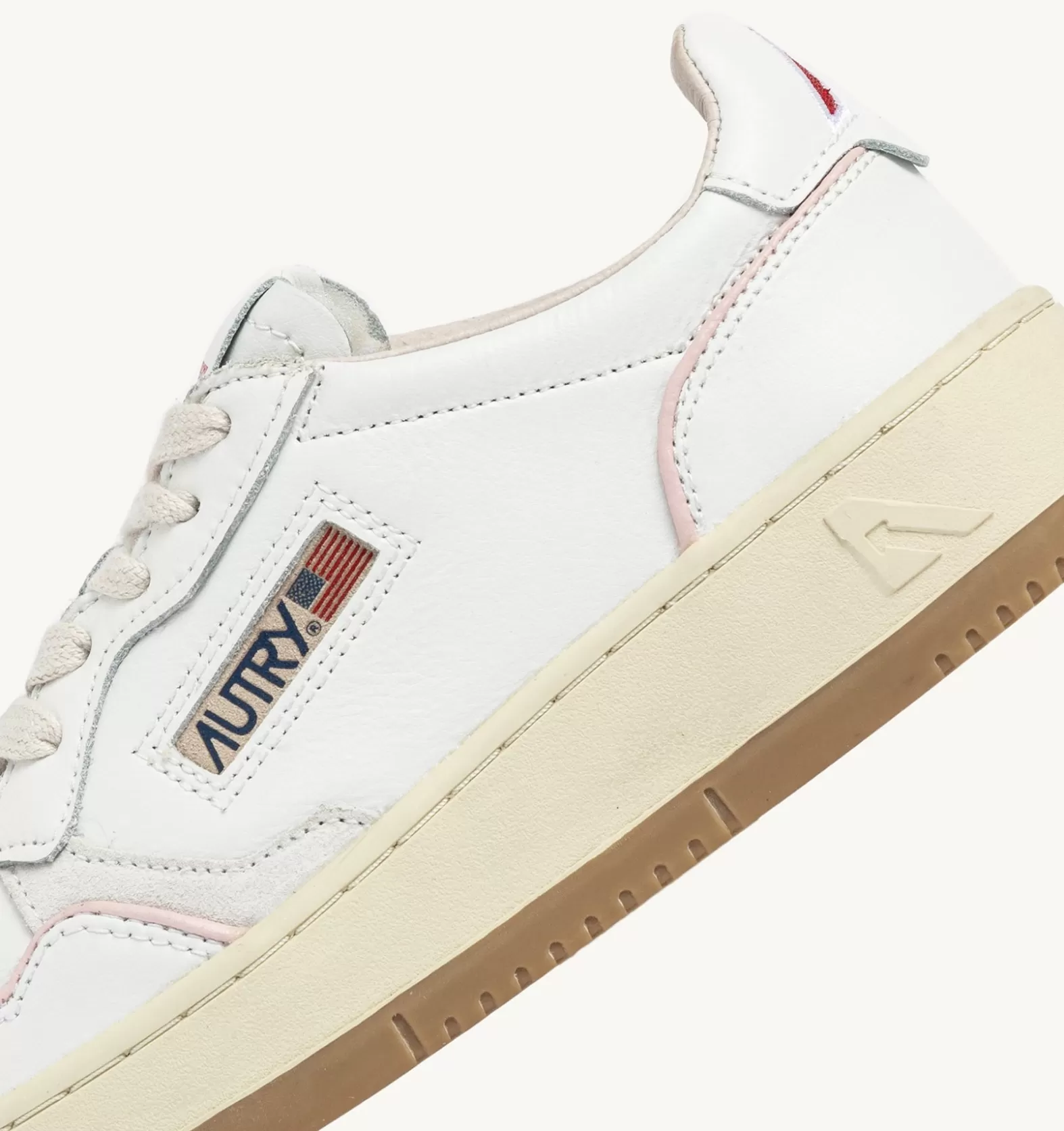 Open^AUTRY Open Low Sneakers In Leather And Pink Cord