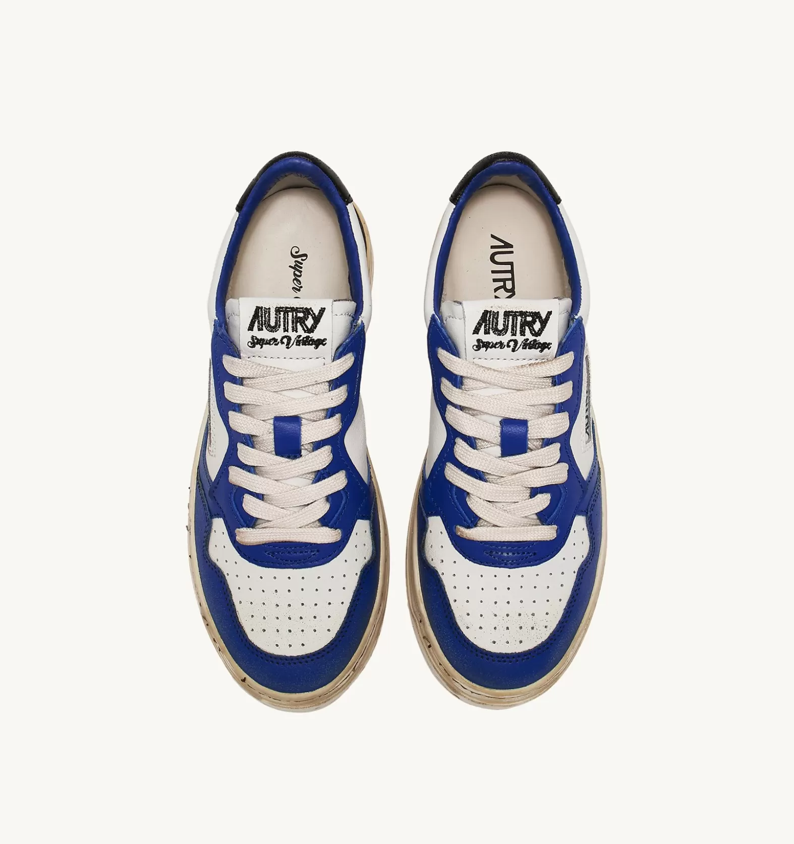 Super Vintage^AUTRY Super Vintage Low Sneakers In Leather Color White Blue And Black