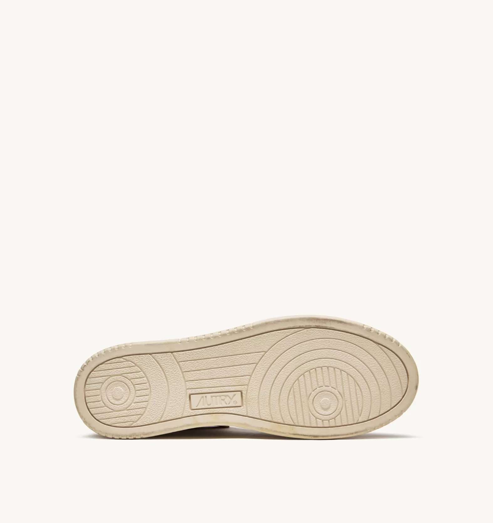 Super Vintage^AUTRY Super Vintage Mid Sneakers In Yellowing Effect Leather Color White And Orange